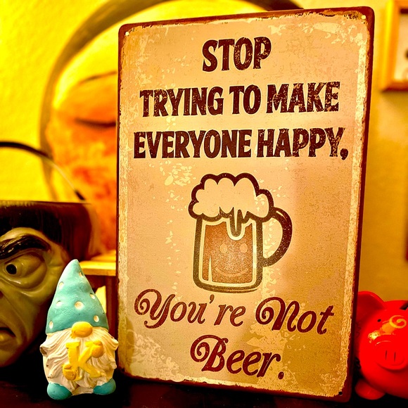 ✨Funny BEER Tavern Bar Man Cave Vintage Style 8”x12” Wall Hanging Tin Sign FREE - Picture 2 of 4